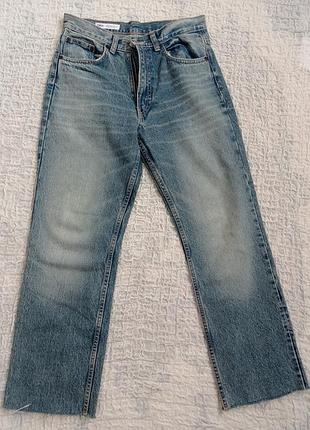 Zara зара джинсы женские коттон укороченные 28