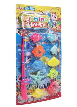 Детский игровой набор рыбалка на магните 3016(pink) 1 удочка, 10 рыбок