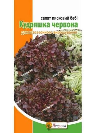 Салат-бебі листковий кудряшка червона (20 пачок) 1г тм яскрава