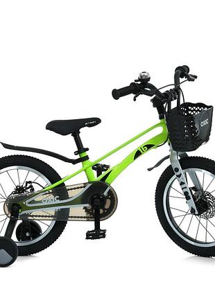 Велосипед дитячий oxic mb 16oxic neon green, колеса 16 дюймів