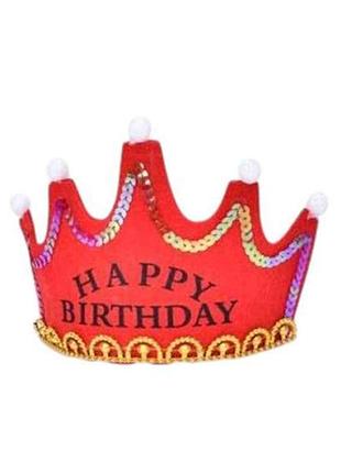 Аксессуар для волос корона красный happy birthday fg231106025p тм metr
