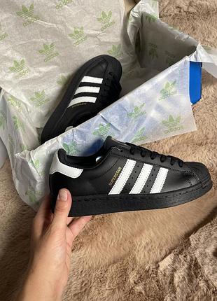 Кроссовки adidas superstar black white адидас суперстар черные 36–45 3