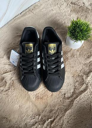 Кроссовки adidas superstar black white адидас суперстар черные 36–45 5