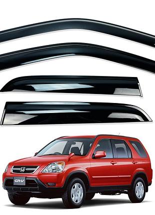 Ветровики для honda cr-v 2001-2006 накладные (hawk)