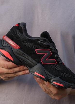 New balance 9060 black red suede