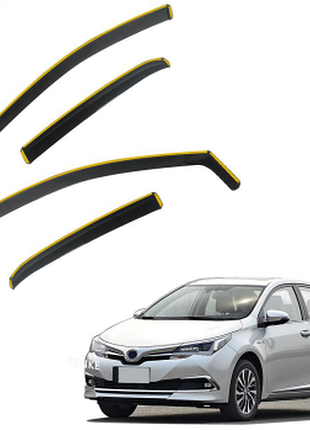 Дефлекторы окон (ветровики) toyota corolla 2014-2018 вставні (hawk)