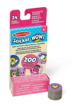 Блокнот мини и запасные наклейки для штампа melissa doug «любимые вещи» sticker wow sm93208/6075134 тм spin master