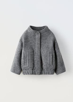 Вовняний бомбер zara 110 cm 100% вовна