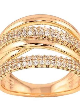 Каблочка позолота 18k узор с кристаллами (11940) р.17 тм xuping
