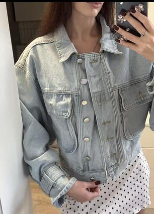 Джинсовий бомбер куртка🔥zara bershka hm