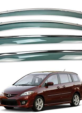 Д/в mazda 5 2005-2013 нерж. з хром полоскою (hawk)