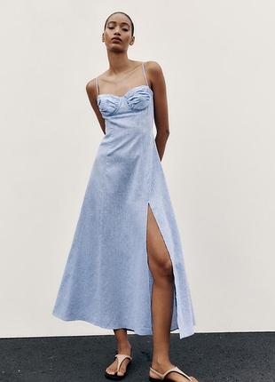 Платье-корсет zara из льна