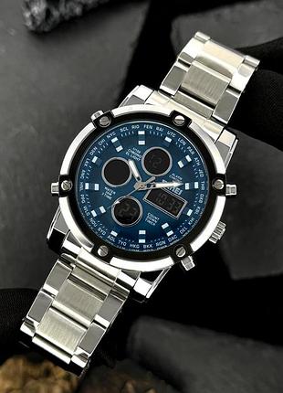 Skmei 1389bu silver-black-blue 3
