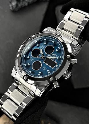 Skmei 1389bu silver-black-blue 4