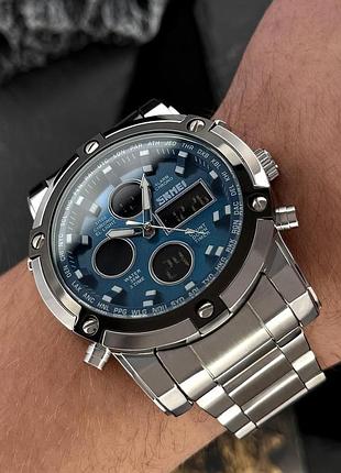 Skmei 1389bu silver-black-blue 5