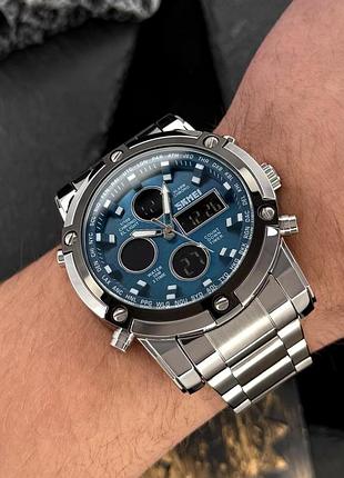 Skmei 1389bu silver-black-blue 6