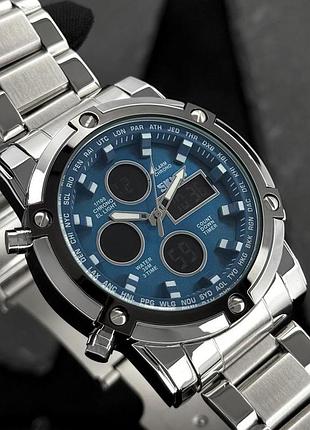 Skmei 1389bu silver-black-blue 10