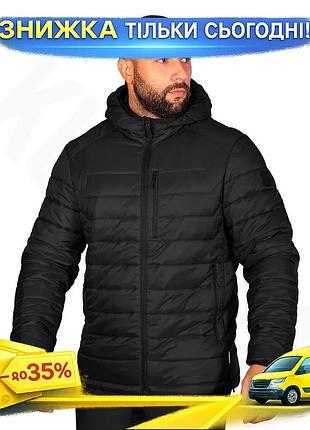 Ku пуховик camotec storm universal fit hood m черный утеплитель x-loft для зимы осени легкий ветроусто uni2l_k