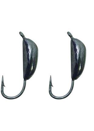 Мормишка вольфрам банан ризький з вушком 2,5мм 0,28г black nickle (2шт/уп) тм fishing roi