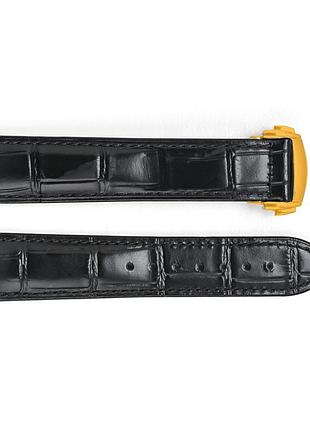 Шкіряний ремінець 3002 black-gold 22 мм.