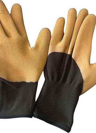 Перчатки робочі р.10(xl) синтетичні з світло-коричневим латексним покритям коричневі тм китай