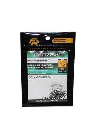 Застібка з карабіном №12 9кг. (10шт/уп) арт.707-03-12 тм fishing roi