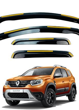 Ветровики для renault duster ii 2018+ вставные (hawk)