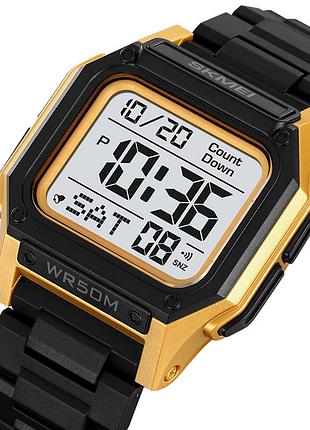 Skmei 2264bkgdwt black-gold-white 3