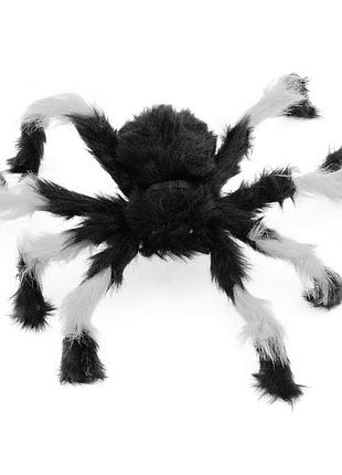Паук из меха 45см (черный с белым)