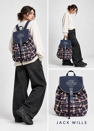 Оригінальний рюкзак jack wills — британська карта, 100% бавовна