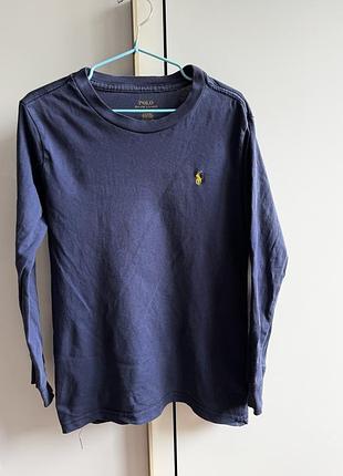 Синя футболка довгий рукав  кофта лонгслів на хлопчика  polo ralph lauren  6 років  120 зріст
