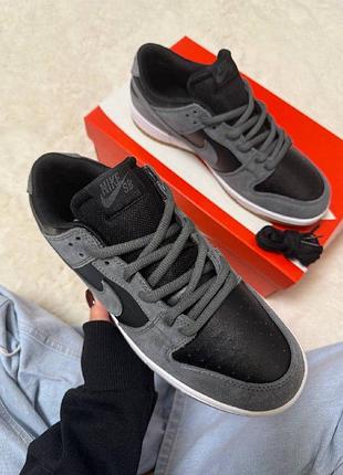 Кроссовки nike sb dunk low trd dark grey black 2