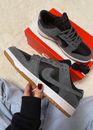 Кроссовки nike sb dunk low trd dark grey black 3