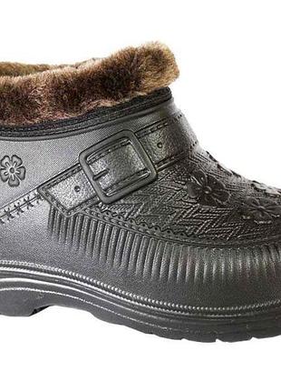 Галоши на меху женские (пинка) (8 пар в уп.) арт. гп-06 черный р.37-42 тм dream-stan
