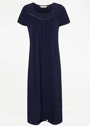 Темно-синяя трикотажная длинная ночная рубашка ночнушка george #4716