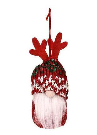 Фигура новогодняя 12см gnome красный r34303 тм stenson