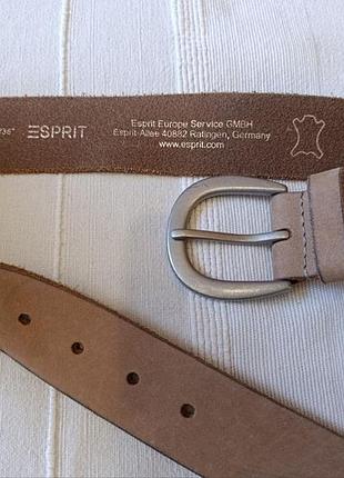 Esprit -кожаный бежевый ремень пасок 88,5-98,5см унисекс