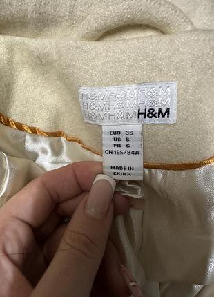 Пальто h&m молочное ( eur 36/s) 2