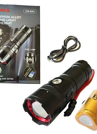 Фонарь cb-b53-tg, 3х18650, power bank, индикация заряда, фонарик светодиодный для туриста сверхмощный