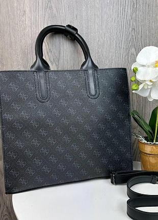 Велика жіноча сумка стиль гесс на плече, якісна містка сумочка guess