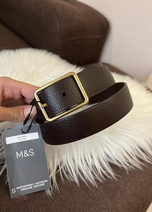 Шкіряний чоловічий ремінь marks & spencer, розмір 34-36, новий