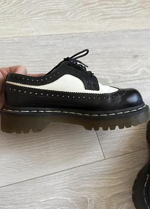 Dr. martens 10458 bex smooth leather brogue / wingtip oxford black & white / чорно-білі двоколірні броги uk 4 / us women 6 / eu 37 made in vietnam 6