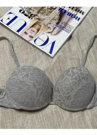 Tezenis базовый серый бюст с кружевом