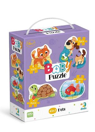 Детский пазл 4 в 1 "baby puzzle. домашние животные" dodo toys 300688 набор 4 в 1