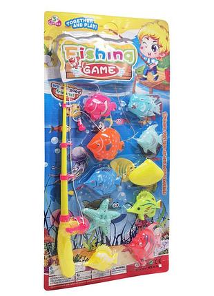 Детский игровой набор рыбалка на магните 3016(yellow) 1 удочка, 10 рыбок