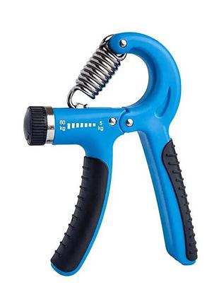 Эспандер кистевой пружинный с регулируемой нагрузкой power grip pro ne-w-87-bl 5-60 кг