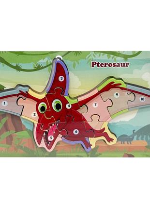 Дерев'яний пазл-вкладиш "pterosaur" md 1924-8, 10 елементів