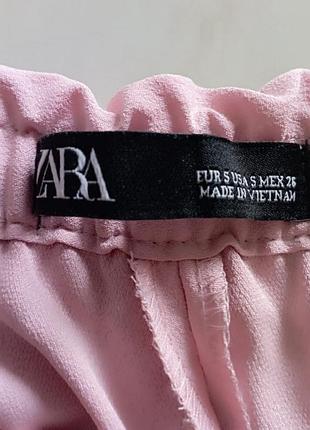 Брюки жіночі , штани вкорочені світло-рожеві на кулісці zara 8