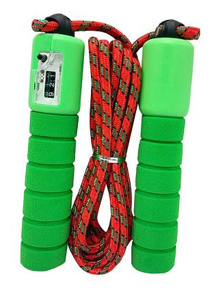 Швидкісна скакалка з лічильником ms 0345-1(green) довжина 280 см