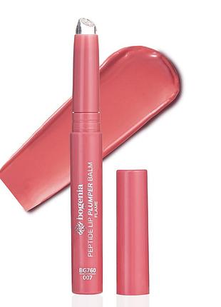 Помада-блеск для объема губ bogenia peptide lip plumper balm (bg760), 007 flame бежево-розовый daily skin care